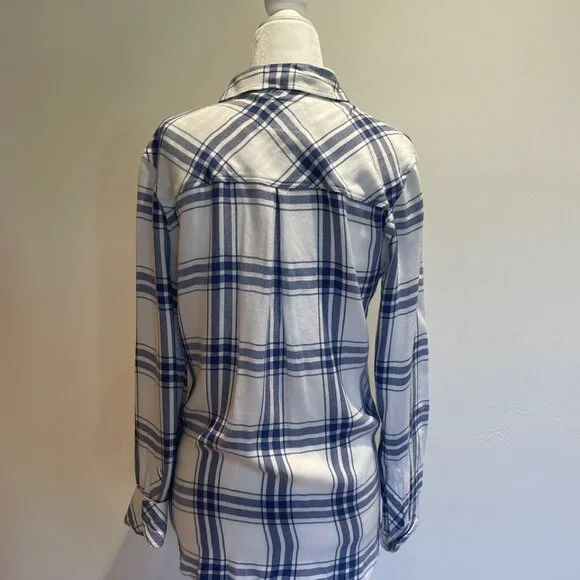 Rails Hunter & White Sapphire Plaid Shirt - Size XS - Picture 3 of 4